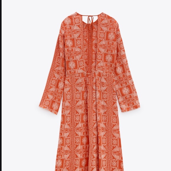 ZARA Long Embroidered Dress S,M - Picture 7 of 16